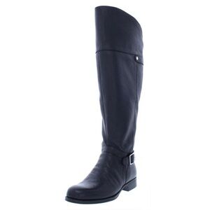 Naturalizer January Wide Calf Black Leather Knee High Riding Boots: 7.5 W